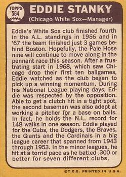 1968 Topps #564 Eddie Stanky Back