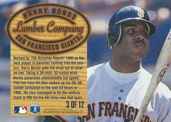 1996 Fleer - Lumber Company #3 Barry Bonds Back