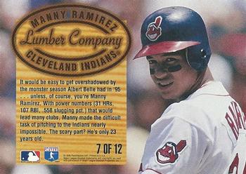 1996 Fleer - Lumber Company #7 Manny Ramirez Back