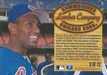 1996 Fleer - Lumber Company #9 Sammy Sosa Back
