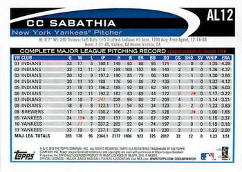 2012 Topps American League All-Stars #AL12 CC Sabathia Back