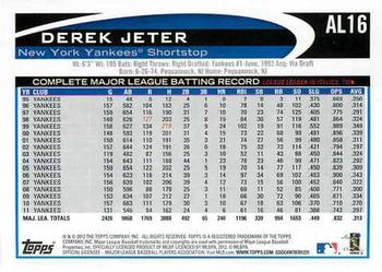 2012 Topps American League All-Stars #AL16 Derek Jeter Back