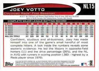 2012 Topps National League All-Stars #NL15 Joey Votto Back