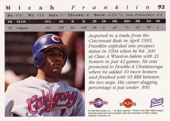1995 Best #92 Micah Franklin Back