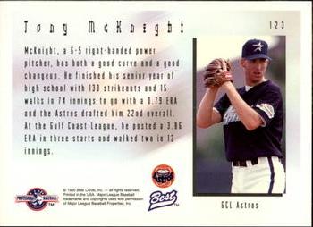 1995 Best #123 Tony McKnight Back