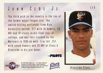 1995 Best #129 Jose Cruz Jr. Back