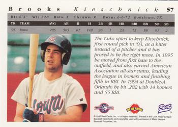 1995 Best #57 Brooks Kieschnick Back