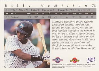 1995 Best #71 Billy McMillon Back