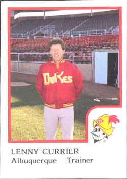 1986 ProCards Albuquerque Dukes #4 Lenny Currier Front