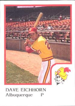 1986 ProCards Albuquerque Dukes #6 Dave Eichhorn Front