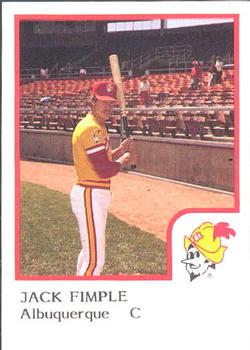 1986 ProCards Albuquerque Dukes #7 Jack Fimple Front