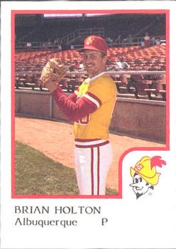 1986 ProCards Albuquerque Dukes #12 Brian Holton Front