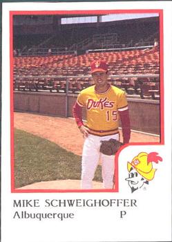 1986 ProCards Albuquerque Dukes #21 Mike Schweighoffer Front