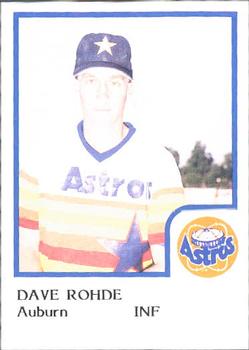 1986 ProCards Auburn Astros #21 Dave Rohde Front