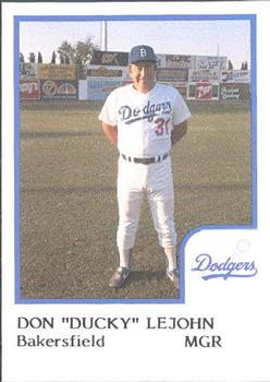 1986 ProCards Bakersfield Dodgers #NNO Don Le John Front