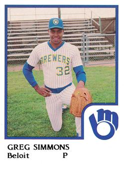 1986 ProCards Beloit Brewers #21 Greg Simmons Front