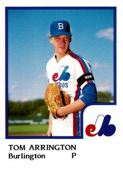 1986 ProCards Burlington Expos #1 Tom Arrington Front