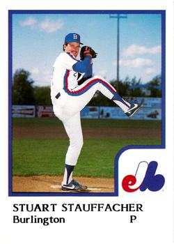 1986 ProCards Burlington Expos #21 Stuart Stauffacher Front