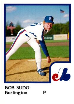 1986 ProCards Burlington Expos #22 Bob Sudo Front