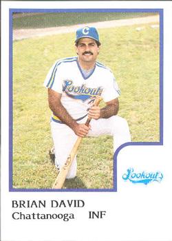 1986 ProCards Chattanooga Lookouts #8 Brian David Front