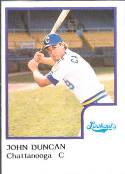 1986 ProCards Chattanooga Lookouts #9 John Duncan Front