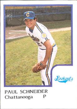 1986 ProCards Chattanooga Lookouts #22 Paul Schneider Front