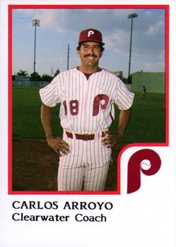 1986 ProCards Clearwater Phillies #1 Carlos Arroyo Front