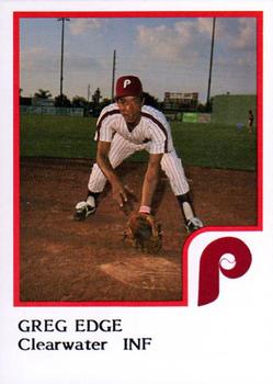 1986 ProCards Clearwater Phillies #7 Greg Edge Front