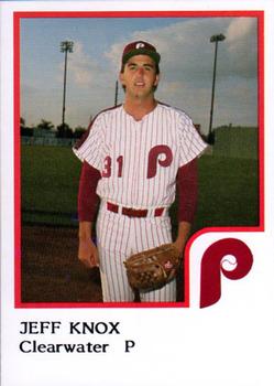 1986 ProCards Clearwater Phillies #14 Jeff Knox Front