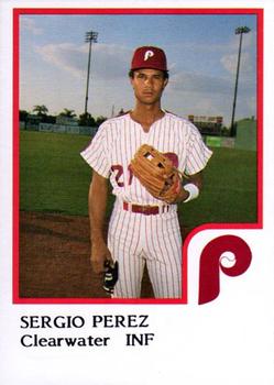 1986 ProCards Clearwater Phillies #19 Sergio Perez Front