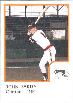 1986 ProCards Clinton Giants #NNO John Barry Front