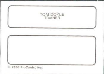 1986 ProCards Columbia Mets #9 Tom Doyle Back