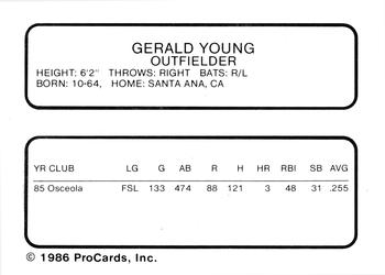 1986 ProCards Columbus Astros #NNO Gerald Young Back