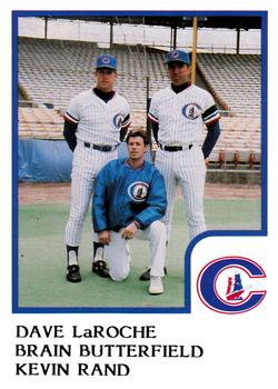 1986 ProCards Columbus Clippers #13 Dave LaRoche / Brian Butterfield / Kevin Rand Front