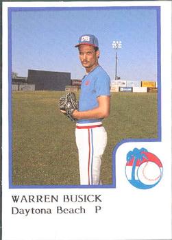1986 ProCards Daytona Beach Islanders #3 Warren Busick Front