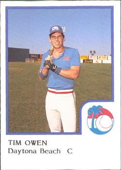 1986 ProCards Daytona Beach Islanders #20 Tim Owen Front