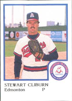 1986 ProCards Edmonton Trappers #7 Stew Cliburn Front