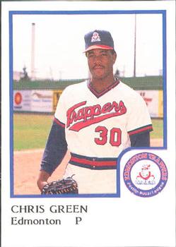 1986 ProCards Edmonton Trappers #14 Chris Green Front