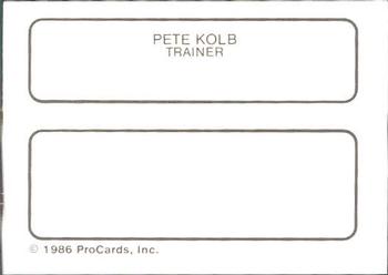 1986 ProCards El Paso Diablos #15 Pete Kolb Back