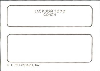 1986 ProCards El Paso Diablos #22 Jackson Todd Back