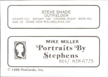 1986 ProCards Erie Cardinals #NNO Steve Shade Back