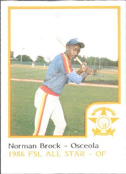 1986 ProCards Florida State League All-Stars #10 Norman Brock Front