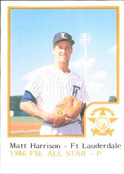 1986 ProCards Florida State League All-Stars #20 Matthew Harrison Front