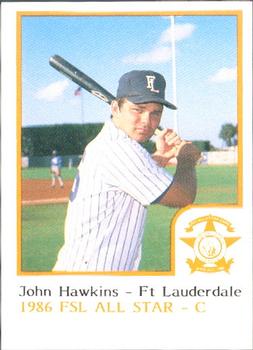 1986 ProCards Florida State League All-Stars #21 John Hawkins Front