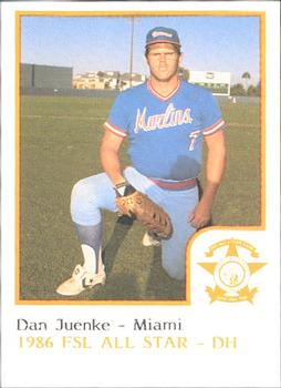 1986 ProCards Florida State League All-Stars #28 Dan Juenke Front