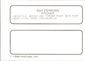 1986 ProCards Florida State League All-Stars #38 Ray Perkins Back