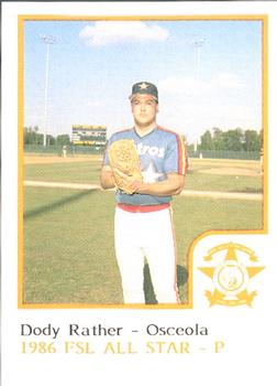 1986 ProCards Florida State League All-Stars #39 Dody Rather Front