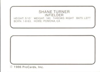 1986 ProCards Florida State League All-Stars #47 Shane Turner Back