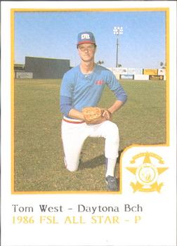 1986 ProCards Florida State League All-Stars #49 Tom West Front
