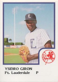 1986 ProCards Ft. Lauderdale Yankees #NNO Ysidro Giron Front